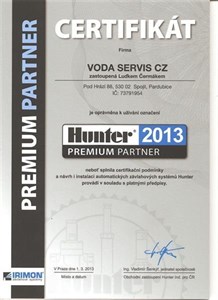 Certifikát 3 - VODA SERVIS Pardubice